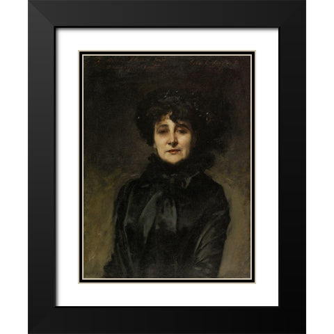 Portrait de Madame Allouard-Jouan Black Modern Wood Framed Art Print with Double Matting by Sargent, John Singer