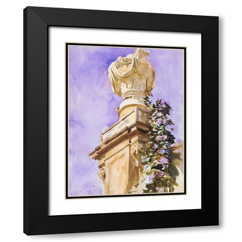 Garden near Lucca Black Modern Wood Framed Art Print with Double Matting by Sargent, John Singer
