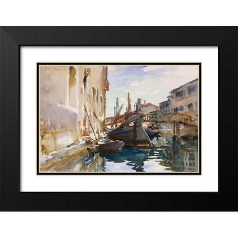 Giudecca Black Modern Wood Framed Art Print with Double Matting by Sargent, John Singer