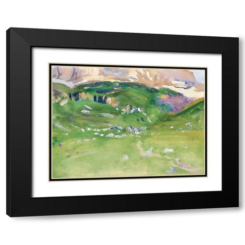 Sellar Alp-Dolomites Black Modern Wood Framed Art Print with Double Matting by Sargent, John Singer
