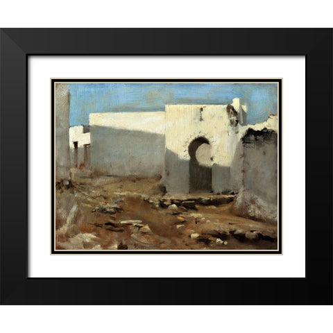 Moorish Buildings in Sunlight Black Modern Wood Framed Art Print with Double Matting by Sargent, John Singer