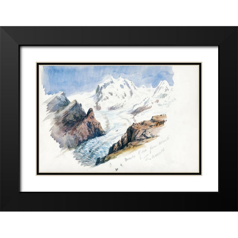 Monte Rosa from Hornli-Zermatt Black Modern Wood Framed Art Print with Double Matting by Sargent, John Singer