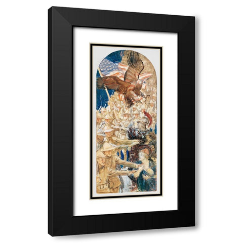 Study for The Coming of the Americans Black Modern Wood Framed Art Print with Double Matting by Sargent, John Singer