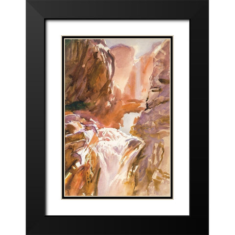 Mountain Torrent Black Modern Wood Framed Art Print with Double Matting by Sargent, John Singer