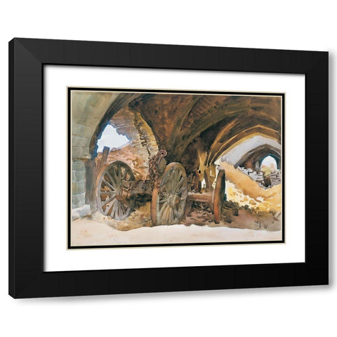 Wheels in Vault Black Modern Wood Framed Art Print with Double Matting by Sargent, John Singer