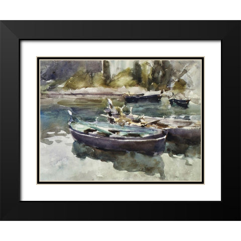Small Boats Black Modern Wood Framed Art Print with Double Matting by Sargent, John Singer