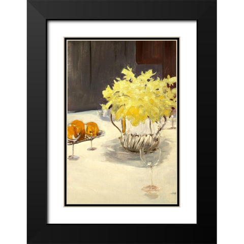 Still Life with Daffodils Black Modern Wood Framed Art Print with Double Matting by Sargent, John Singer
