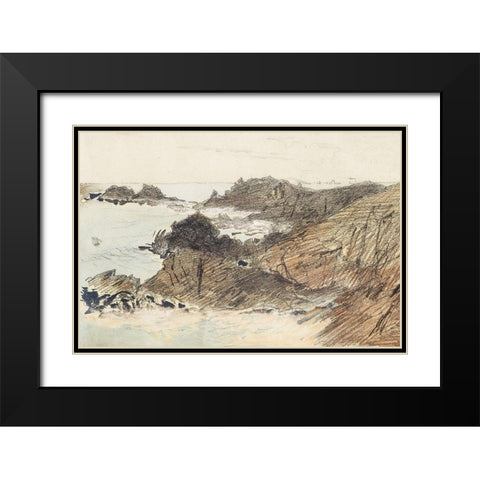 Rocky Coast Black Modern Wood Framed Art Print with Double Matting by Sargent, John Singer