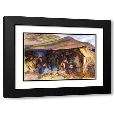 Bedouin Tent Black Modern Wood Framed Art Print with Double Matting by Sargent, John Singer