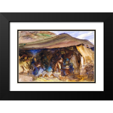 Bedouin Tent Black Modern Wood Framed Art Print with Double Matting by Sargent, John Singer