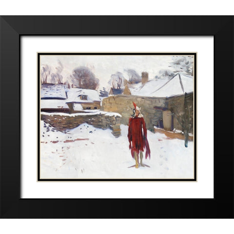 Mannikin in the Snow Black Modern Wood Framed Art Print with Double Matting by Sargent, John Singer