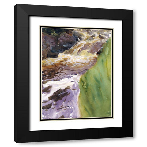 Rushing Water Black Modern Wood Framed Art Print with Double Matting by Sargent, John Singer