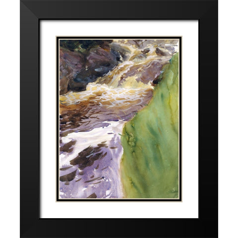 Rushing Water Black Modern Wood Framed Art Print with Double Matting by Sargent, John Singer