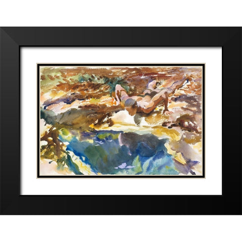 Man and Pool-FloridaÂ  Black Modern Wood Framed Art Print with Double Matting by Sargent, John Singer