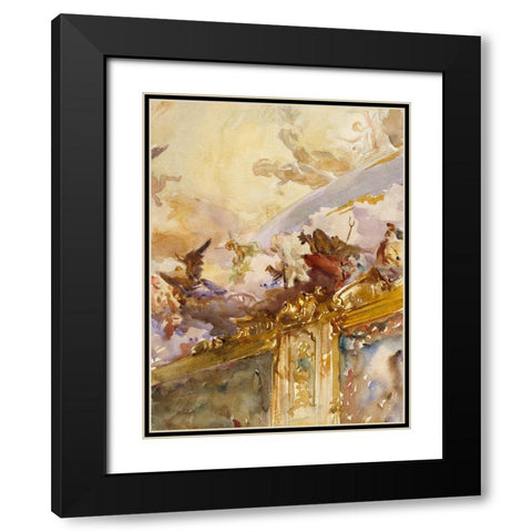 Tiepolo Ceiling-Milan Black Modern Wood Framed Art Print with Double Matting by Sargent, John Singer