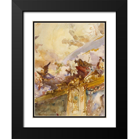 Tiepolo Ceiling-Milan Black Modern Wood Framed Art Print with Double Matting by Sargent, John Singer