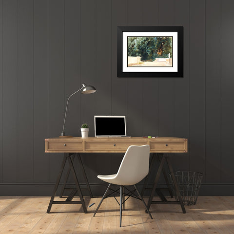 Terrace and Gardens Black Modern Wood Framed Art Print with Double Matting by Sargent, John Singer