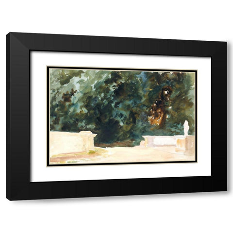 Terrace and Gardens Black Modern Wood Framed Art Print with Double Matting by Sargent, John Singer