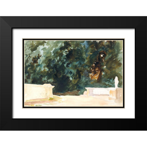 Terrace and Gardens Black Modern Wood Framed Art Print with Double Matting by Sargent, John Singer