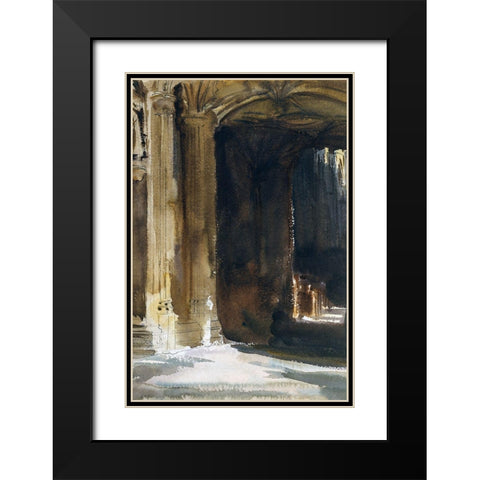 Cathedral Interior Black Modern Wood Framed Art Print with Double Matting by Sargent, John Singer