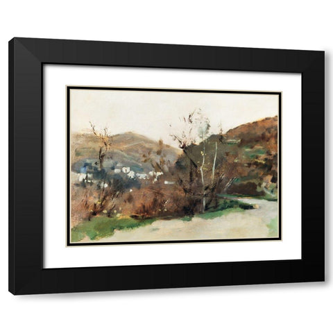 Spanish Landscape Black Modern Wood Framed Art Print with Double Matting by Sargent, John Singer