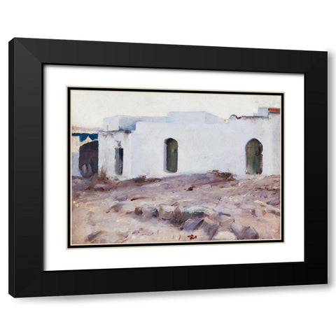 Moorish Buildings on a Cloudy Day Black Modern Wood Framed Art Print with Double Matting by Sargent, John Singer