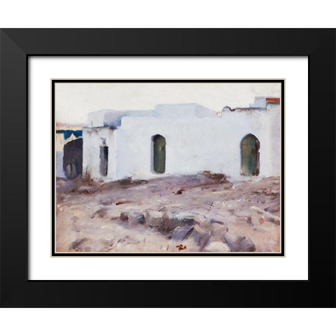 Moorish Buildings on a Cloudy Day Black Modern Wood Framed Art Print with Double Matting by Sargent, John Singer
