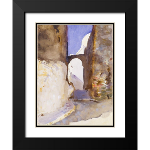 Street-Tangier Black Modern Wood Framed Art Print with Double Matting by Sargent, John Singer