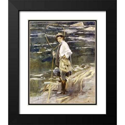 Angling in British Art Through Five Centuries Black Modern Wood Framed Art Print with Double Matting by Sargent, John Singer