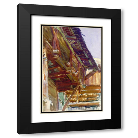 ChaletÂ  Black Modern Wood Framed Art Print with Double Matting by Sargent, John Singer