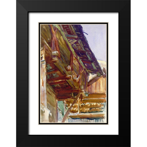 ChaletÂ  Black Modern Wood Framed Art Print with Double Matting by Sargent, John Singer
