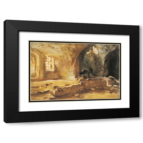 Ruined Cellar Arras Black Modern Wood Framed Art Print with Double Matting by Sargent, John Singer
