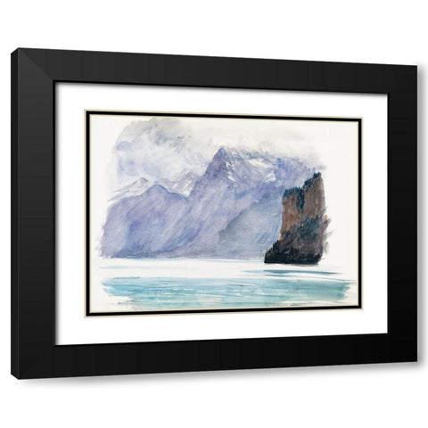 Mountain Lake from Switzerland Black Modern Wood Framed Art Print with Double Matting by Sargent, John Singer