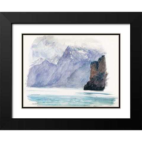 Mountain Lake from Switzerland Black Modern Wood Framed Art Print with Double Matting by Sargent, John Singer