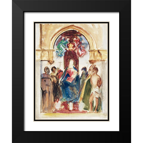 Madonna and Child and Saints Black Modern Wood Framed Art Print with Double Matting by Sargent, John Singer