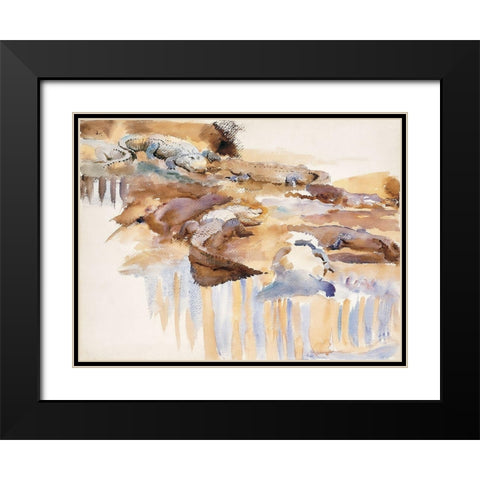 Alligators Black Modern Wood Framed Art Print with Double Matting by Sargent, John Singer