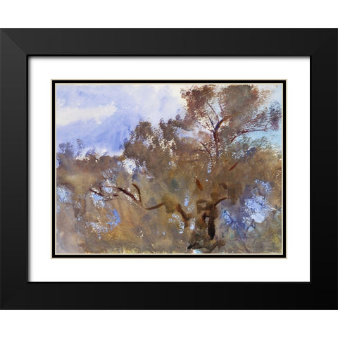Treetops against Sky Black Modern Wood Framed Art Print with Double Matting by Sargent, John Singer