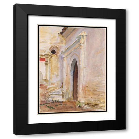 Arched Doorway Black Modern Wood Framed Art Print with Double Matting by Sargent, John Singer