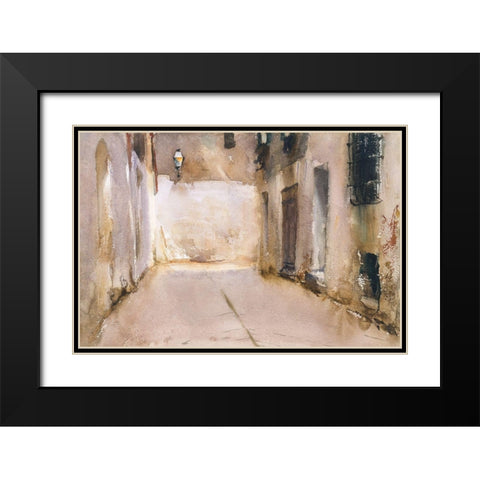 Venice Black Modern Wood Framed Art Print with Double Matting by Sargent, John Singer