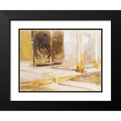 Patio de los Leones-Alhambra Black Modern Wood Framed Art Print with Double Matting by Sargent, John Singer