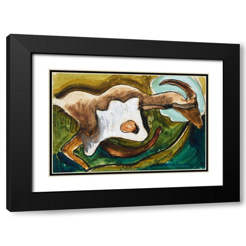 Study for Goat Black Modern Wood Framed Art Print with Double Matting by Dove, Arthur