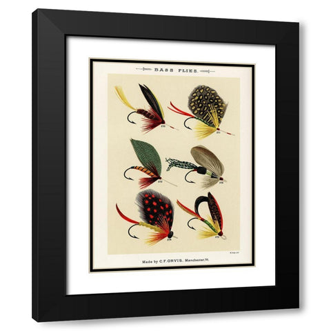 Bass Fishing Flies II from Favorite Flies and Their Histories Black Modern Wood Framed Art Print with Double Matting by Marbury, Mary Orvis