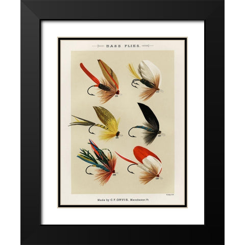 Bass Fishing Flies III from Favorite Flies and Their Histories Black Modern Wood Framed Art Print with Double Matting by Marbury, Mary Orvis