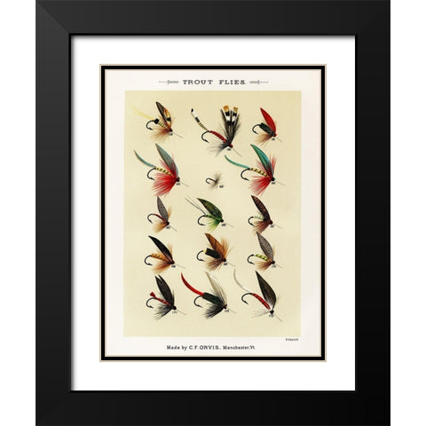 Trout Fishing Flies II from Favorite Flies and Their Histories Black Modern Wood Framed Art Print with Double Matting by Marbury, Mary Orvis