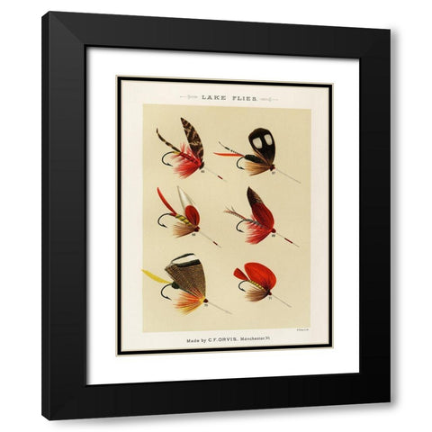 Lake Fishing Flies I from Favorite Flies and Their Histories Black Modern Wood Framed Art Print with Double Matting by Marbury, Mary Orvis