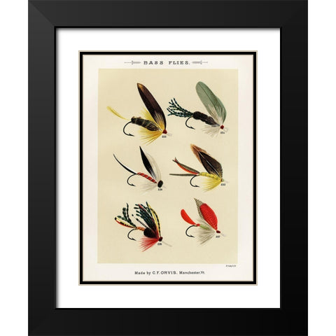Bass Fishing Flies IV from Favorite Flies and Their Histories Black Modern Wood Framed Art Print with Double Matting by Marbury, Mary Orvis