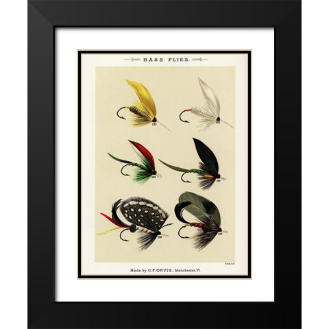 Bass Fishing Flies VI from Favorite Flies and Their Histories Black Modern Wood Framed Art Print with Double Matting by Marbury, Mary Orvis