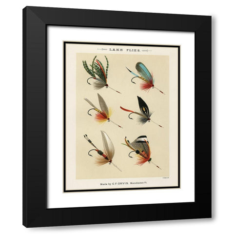 Lake Fishing Flies III from Favorite Flies and Their Histories Black Modern Wood Framed Art Print with Double Matting by Marbury, Mary Orvis