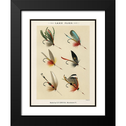 Lake Fishing Flies III from Favorite Flies and Their Histories Black Modern Wood Framed Art Print with Double Matting by Marbury, Mary Orvis
