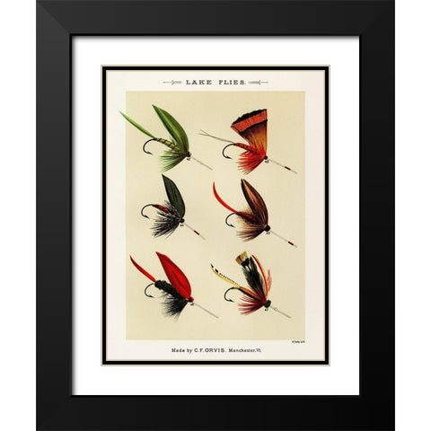 Lake Fishing Flies IV from Favorite Flies and Their Histories Black Modern Wood Framed Art Print with Double Matting by Marbury, Mary Orvis